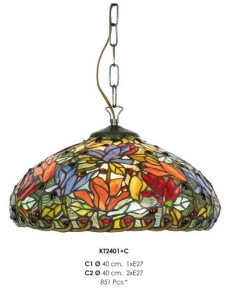 PENDUL DEOSEBIT TIFFANY, COD KT2401+C1, DIN METAL SI STICLA
