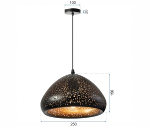 PENDUL EDISON APP231-1CP, 18x25 cm, NEGRU SI AURIU, DIN METAL, STIL MODERN, TU - Img 6