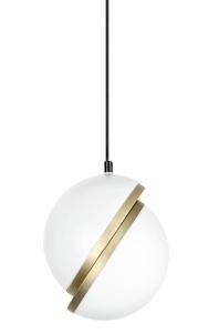 PENDUL GLOBE 20, AURIU/ALB, DIN METAL SI ACRIL, STIL MODERN - Img 2