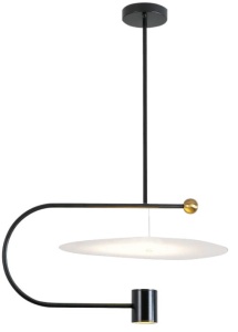 PENDUL LED APP589-1CP, 80x45 cm, NEGRU SI AURIU, DIN OTEL DE INALTA CALITATE, STIL MODERN, TU