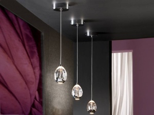 PENDUL ROCIO, 12 CM, CROM, DIN METAL SI STICLA, STIL MODERN