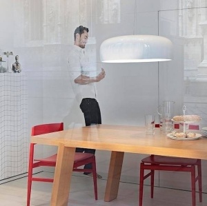 PENDUL SMITH, ALB, DIN ALUMINIU, ACRIL SI OTEL, STIL MODERN, B2