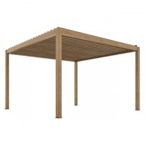 PERGOLA LUX, PENTRU TERASA, 3X4M, DIN LEMN CU LED SI ACOPERIS ELECTRIC