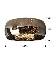 PLAFONIERA ARGOS, 50 CM, CROM/TRANSPARENT, DIN METAL SI STICLA, STIL MODERN - Img 3