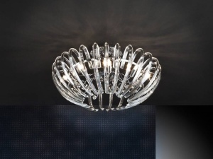 PLAFONIERA ARIADNA, 53 CM, CROM/TRANSPARENT, DIN METAL SI STICLA, STIL MODERN