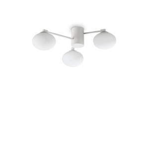 PLAFONIERA HERMES PL3 D60, ALB, DIN METAL, STIL MODERN