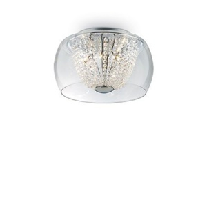 PLAFONIERA MODERNA CU CRISTAL, AUDI-61 PL8, CHROME, IDEAL LUX