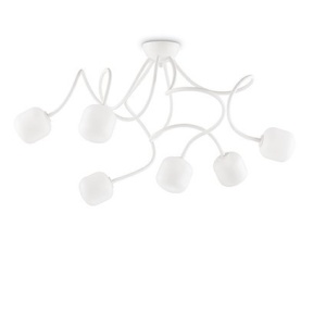 PLAFONIERA OCTOPUS PL6, ALB, DIN METAL, STIL MODERN