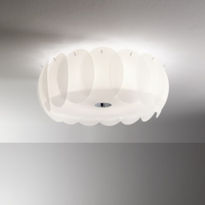 PLAFONIERA OVALINO PL8, ALB, DIN STICLA, STIL MODERN - Img 2