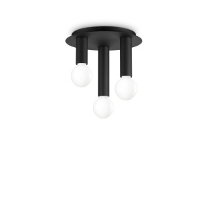 PLAFONIERA PETIT PL3, NEGRU, DIN METAL, STIL MODERN