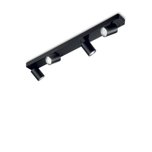 PLAFONIERA RUDY PL4 ROUND, NEGRU, DIN ALUMINIU, STIL MODERN
