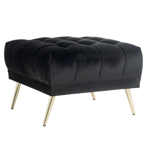 POUF HUXLEY ANTRACIT/AURIU 801, S5124, CONFECTIONAT DIN METAL, SPUMA, LEMN SI 100% POLIESTER, STIL MODERN