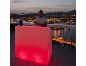 PULT DE BAR ILUMINAT SICILIA 75 SOLAR STIL MODERN, CONFECTIONAT DIN POLIETILENA