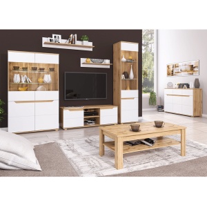 RAFT VINCO R2, MODEL DREAPTA, STEJAR WOTAN/ALB EXTRA LUCIOS HG, DIN DTD LAMINAT SI MDF, STIL MODERN, TK - Img 4