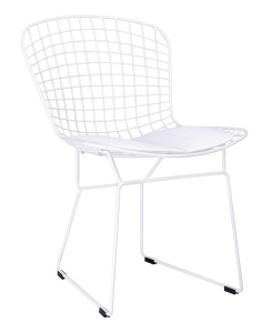 SCAUN ALB DIN METAL NET SOFT STIL MODERN B2