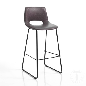 SCAUN BAR, LEONEL, 100CM, MARO, CADRUL DIN METAL SI PIELE ECO, STIL MODERN, COD 3801