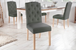 SCAUN CLASIC DE DINING, CASTLE GRI, DIN LEMN SI TEXTIL, COD 40071 - Img 2