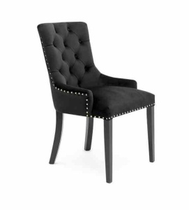 SCAUN CONFORTABIL AUGUST, NEGRU/NEGRU, STIL CHESTERFIELD