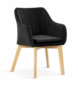 SCAUN CONFORTABIL HUAN II, NEGRU/FAG, CONFECTIONAT DIN LEMN DE FAG SI TEXTIL