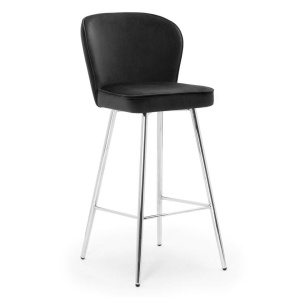 SCAUN DE BAR AINE 70, NEGRU/CROM, STIL MODERN