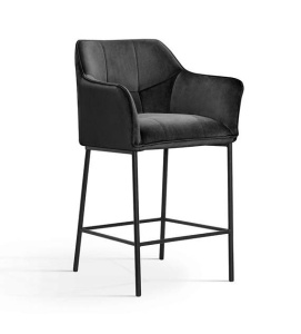 SCAUN DE BAR BOSTON 60, NEGRU/NEGRU, STIL MODERN