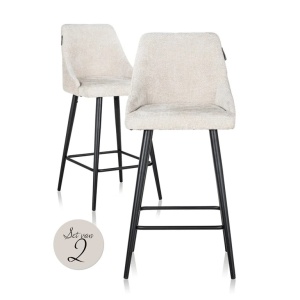 SCAUN DE BAR BROOKE UNICORN CREAM, S4700, CONFECTIONAT DIN 100% POLIESTER SPUMA SI METAL, RICHMOND INTERIORS