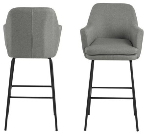 SCAUN DE BAR CHISA GRI, DIN METAL SI TEXTIL, STIL MODERN B2