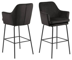 SCAUN DE BAR CHISA MARO/GRI, DIN METAL SI TEXTIL, STIL MODERN B2 - Img 2
