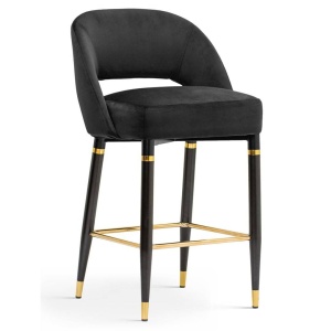 SCAUN DE BAR DIVA, NEGRU/AURIU, STIL MODERN, ATR