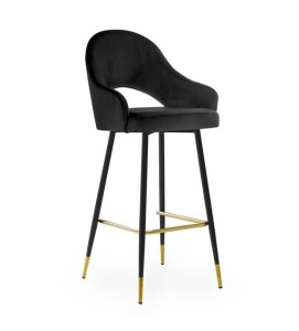 SCAUN DE BAR GODA 70, NEGRU/AURIU/NEGRU, STIL MODERN