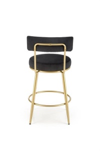 SCAUN DE BAR H-115, NEGRU/AURIU, TAPITAT CU CATIFEA, STIL MODERN, HALMAR - Img 5