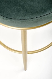 SCAUN DE BAR H-115, VERDE/AURIU, TAPITAT CU CATIFEA, STIL MODERN, HALMAR