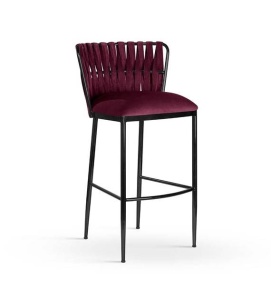 SCAUN DE BAR HORDIA 60, BORDO/NEGRU, STIL MODERN