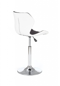 SCAUN DE BAR MATRIX 2, NEGRU/ALB/CROM, TAPITERIE DIN PIELE ECOLOGICA SI STOFA SI PICIOR DIN METAL, STIL MODERN - Img 2