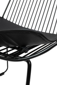SCAUN DE BAR MILES NEGRU 76, CONFECTIONAT DIN PIELE ECOLOGICA SI METAL, STIL MODERN - Img 3