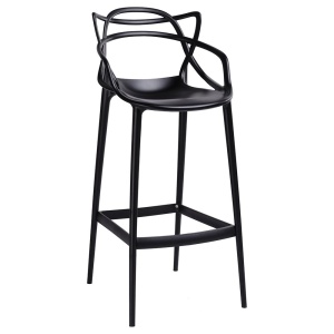 SCAUN DE BAR, NEGRU HILO PREMIUM, CONFECTIONAT DIN POLIPROPILENA, STIL MODERN