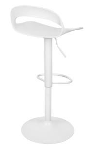 SCAUN DE BAR REGLABIL, WRAPP, ALB, CONFECTIONAT DIN PLASTIC SI METAL, STIL MODERN - Img 4