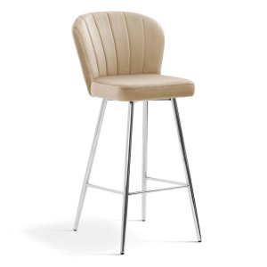 SCAUN DE BAR SHELLY 70, BEJ/CROM, STIL MODERN