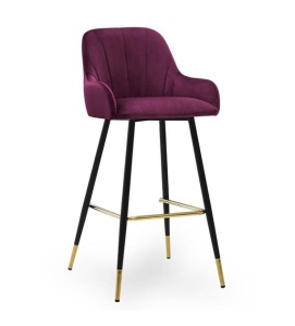 SCAUN DE BAR TULIP 70, BORDO/AURIU/NEGRU, STIL MODERN