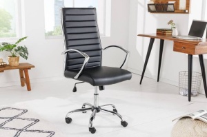 SCAUN DE BIROU, BIG DEAL 107/117CM, METAL SI PIELE ECO DE CULOARE NEAGRA, COD 41022