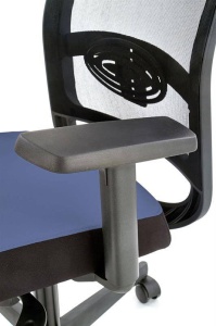SCAUN DE BIROU EXTENSIBIL GULIETTA, ALBASTRU/NEGRU, DIN METAL SI TEXTIL, STIL MODERN, HALMAR - Img 7