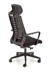 SCAUN DE BIROU FABIO, NEGRU, TAPITERIE DIN STOFA/PLASA SI PICIOARE DIN METAL, STIL MODERN - Img 3