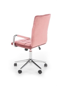 SCAUN DE BIROU GONZO 4, ROZ/CROM, TAPITERIE DIN CATIFEA SI PICIOARE DIN METAL, STIL MODERN - Img 2