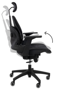 SCAUN DE BIROU VENTILER NEGRU, CU TAPITERIE DIN TEXTIL SI PLASA, STIL MODERN - Img 2
