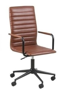 SCAUN DE BIROU WINSLOW, MARO/NEGRU, DIN PIELE ECOLOGICA SI METAL, STIL MODERN, B2