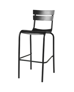 SCAUN DE TERASA DE BAR CLYON PREMIUM, REALIZAT DIN ALUMINIU, CULOARE NEAGRA, PENTRU UZ COMERCIAL, ARTIM GROUP SELECTION