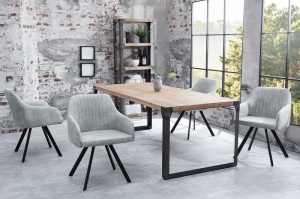 SCAUN ,DESIGN VINTAGE/INDUSTRIAL, LUCCA, GRI/NEGRU, COD 38310 - Img 2