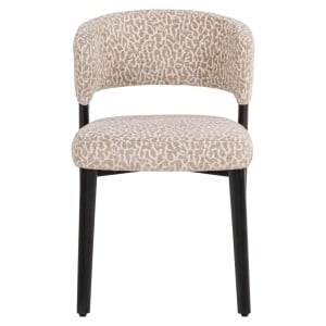 SCAUN DINIG ZENO BEIGE LEOPARD, 214148, CONFECTIONAT DIN POLIESTER, METAL SI SPUMA, BEJ/NEGRU, STIL MODERN - Img 2