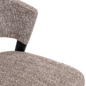 SCAUN DINIG ZENO EARTH TWEED, 214147, CONFECTIONAT DIN POLIESTER, METAL SI SPUMA, BEJ/NEGRU, STIL MODERN - Img 3