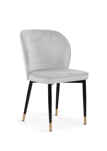 SCAUN DINING AINE, GRI/NEGRU/AURIU, TAPITERIE DIN CATIFEA SI PICIOARE DIN METAL, STIL MODERN